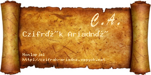Czifrák Ariadné névjegykártya